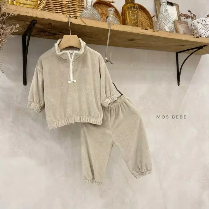 Mos Bebe - Korean Baby Fashion - #babyoninstagram - Anorak Terry Top Bottom Set Bebe - 11