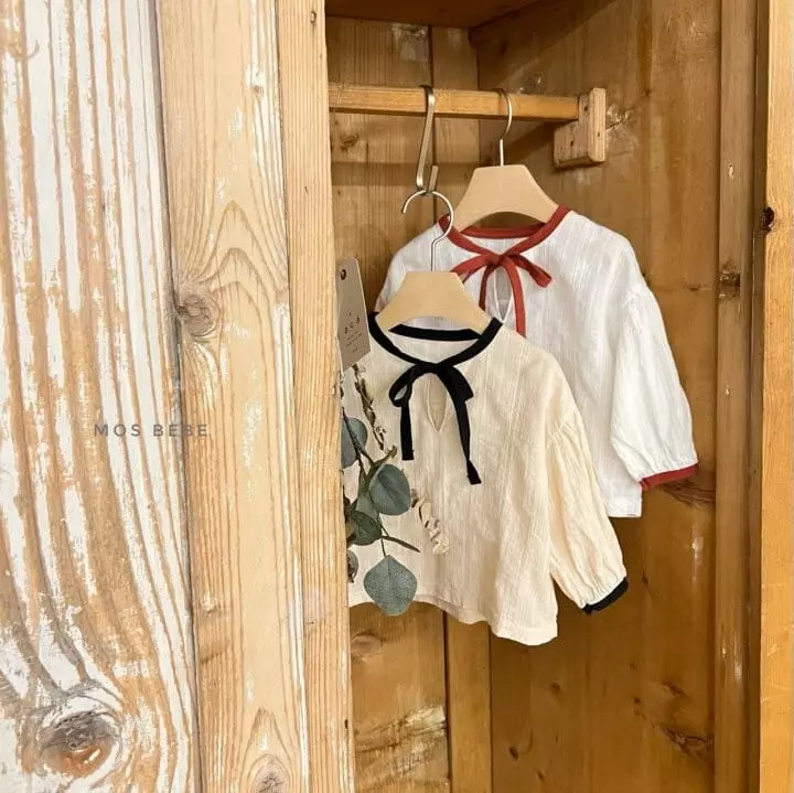 Mos Bebe - Korean Baby Fashion - #babyoninstagram - Ribbon Blouse Bebe - 9