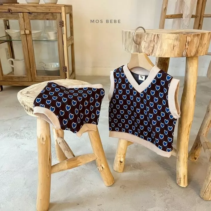 Mos Bebe - Korean Baby Fashion - #babyootd - Heart Breaker Top Bottom Set - 11