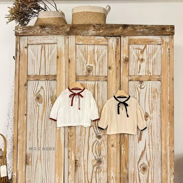Mos Bebe - Korean Baby Fashion - #babyootd - Ribbon Blouse Bebe - 10