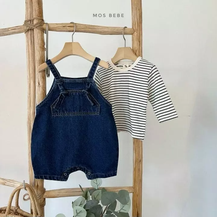 Mos Bebe - Korean Baby Fashion - #babyoutfit - Lucky Denim Bodysuit - 12