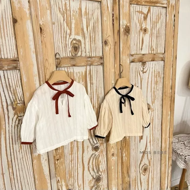 Mos Bebe - Korean Baby Fashion - #babyoutfit - Ribbon Blouse Bebe - 11