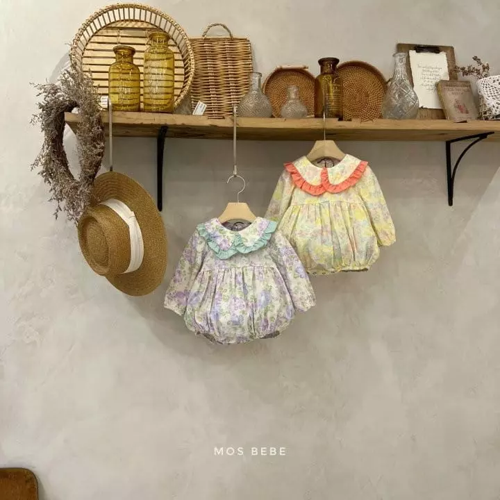 Mos Bebe - Korean Baby Fashion - #babyoutfit - Candy Flower Frill BOdysuit - 5