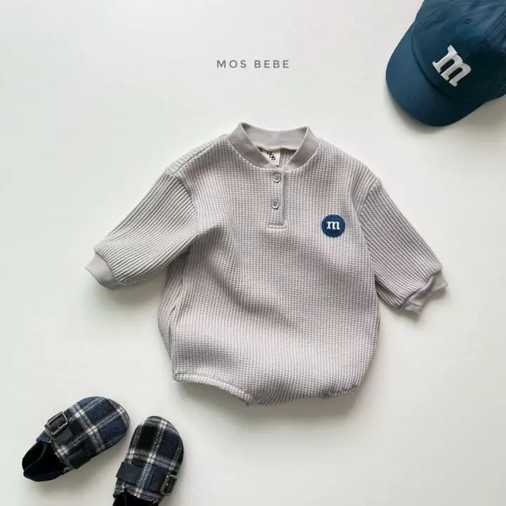 Mos Bebe - Korean Baby Fashion - #babyoutfit - Waffle M Bodysuit - 2
