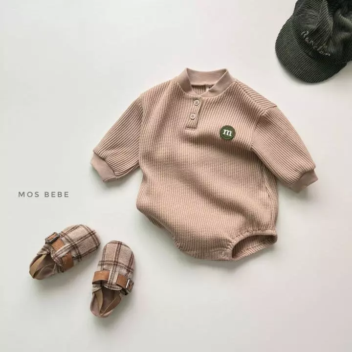 Mos Bebe - Korean Baby Fashion - #babyoutfit - Waffle M Bodysuit - 4