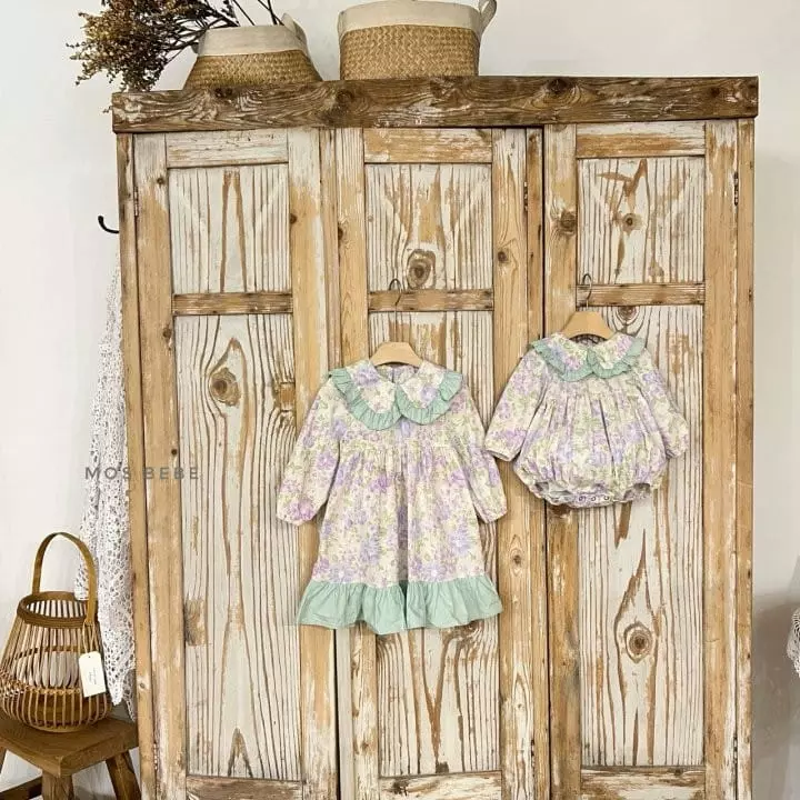 Mos Bebe - Korean Baby Fashion - #onlinebabyboutique - Candy Flower Frill BOdysuit - 8