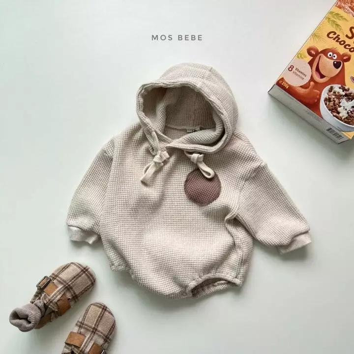 Mos Bebe - Korean Baby Fashion - #onlinebabyshop - Croiffle Hoody Bodysuit - 2