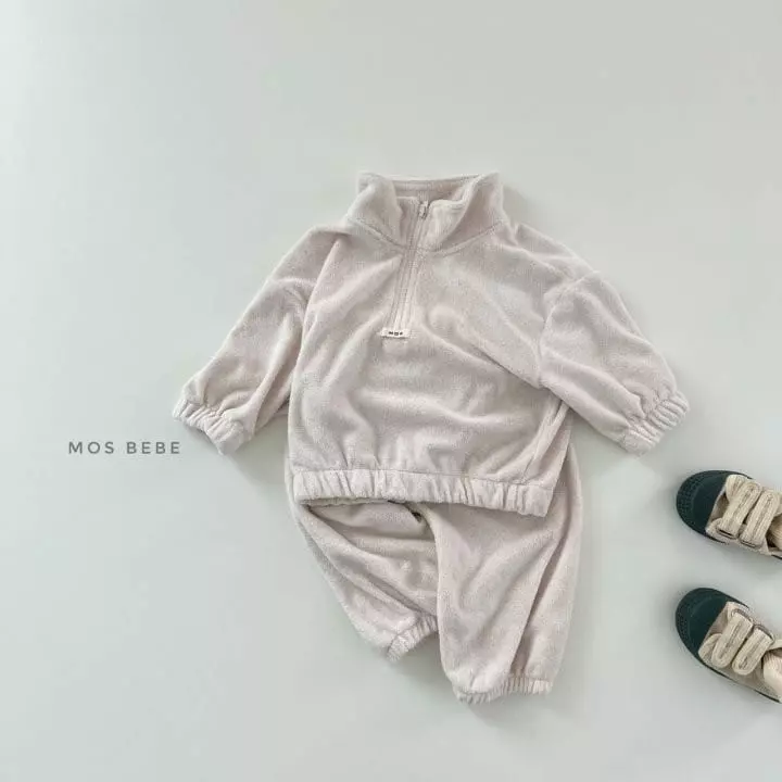 Mos Bebe - Korean Baby Fashion - #onlinebabyshop - Anorak Terry Top Bottom Set Bebe - 2