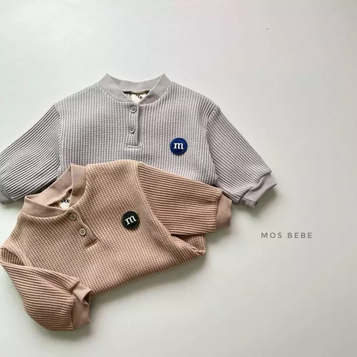 Mos Bebe - Korean Baby Fashion - #onlinebabyshop - Waffle M Bodysuit - 6