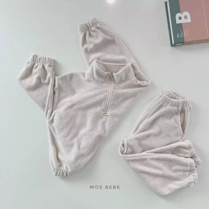 Mos Bebe - Korean Children Fashion - #childofig - Anorak Terry Top Bottom Set - 2