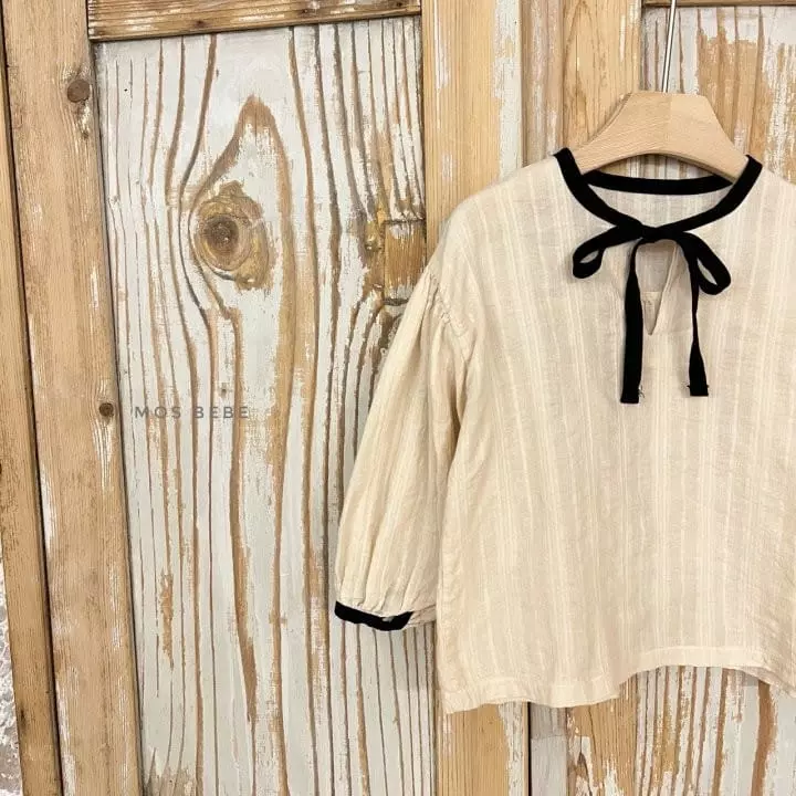 Mos Bebe - Korean Children Fashion - #designkidswear - Ribbon Blouse - 4