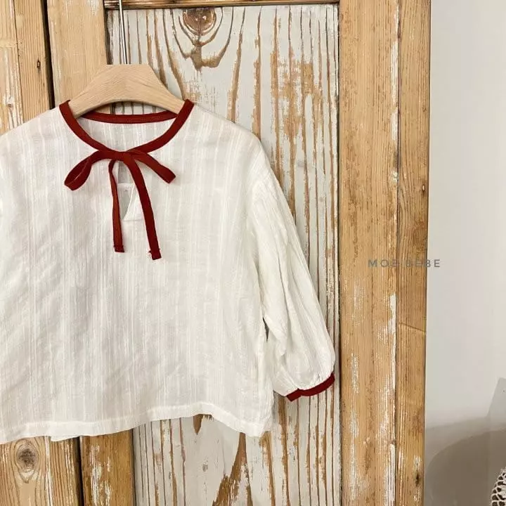 Mos Bebe - Korean Children Fashion - #fashionkids - Ribbon Blouse - 5