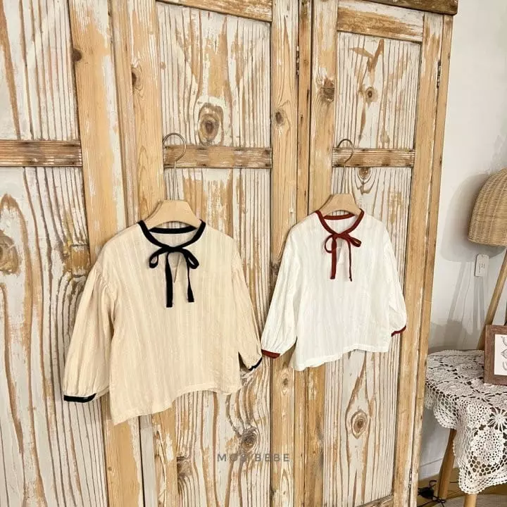 Mos Bebe - Korean Children Fashion - #kidsstore - Ribbon Blouse - 7