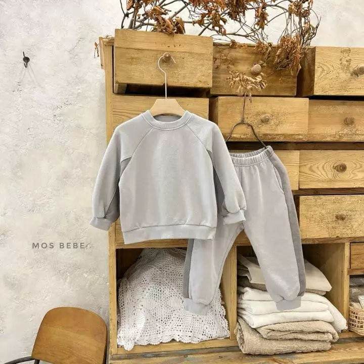 Mos Bebe - Korean Children Fashion - #kidzfashiontrend - Color Line Top Bottom Set