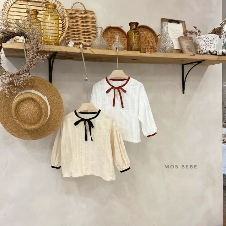 Mos Bebe - Korean Children Fashion - #littlefashionista - Ribbon Blouse - 10