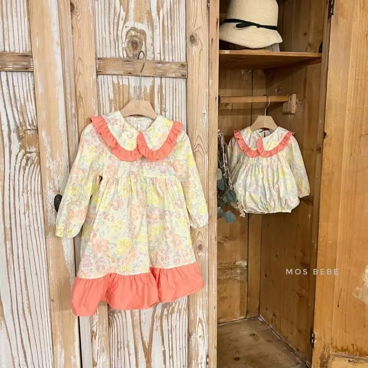 Mos Bebe - Korean Children Fashion - #magicofchildhood - Candy Flower Frill One-piece - 7