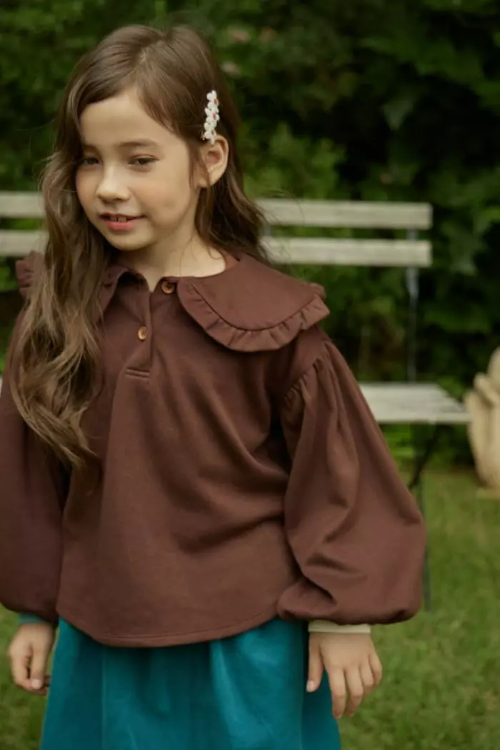 Mumunbaba - Korean Children Fashion - #childofig - Frill Collar Tee