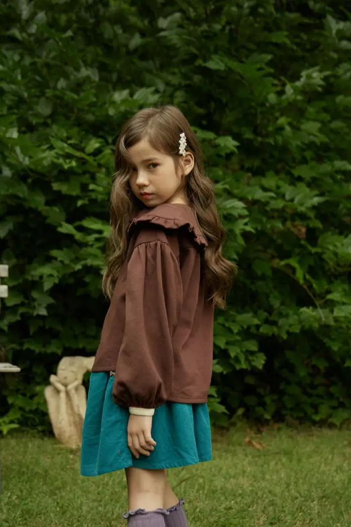 Mumunbaba - Korean Children Fashion - #fashionkids - Frill Collar Tee - 5