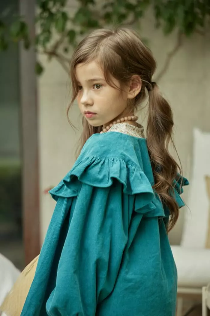 Mumunbaba - Korean Children Fashion - #fashionkids - Big Collar Rib Blouse