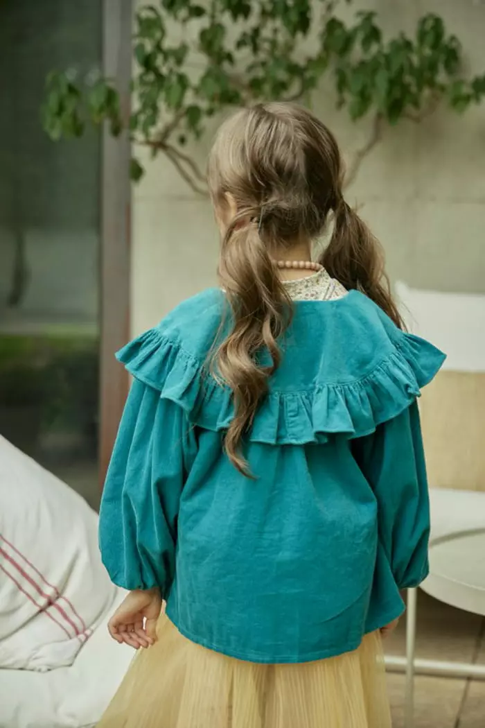 Mumunbaba - Korean Children Fashion - #kidsstore - Big Collar Rib Blouse - 3