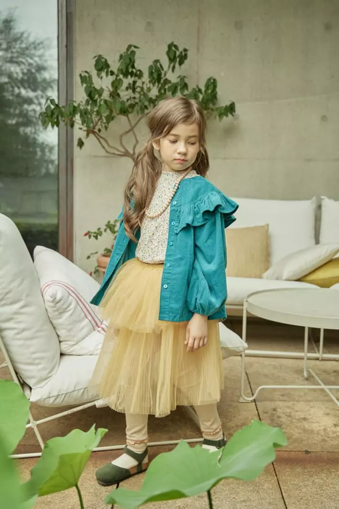 Mumunbaba - Korean Children Fashion - #littlefashionista - Big Collar Rib Blouse - 6