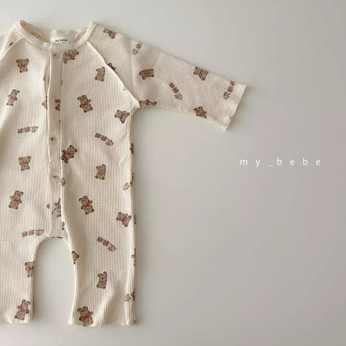My Bebe - Korean Baby Fashion - #smilingbaby - Waffle Bodysuit - 4