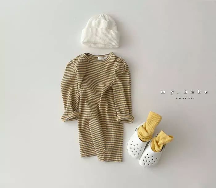 My Bebe - Korean Baby Fashion - #babyboutique - Puff Rib One-pice - 6