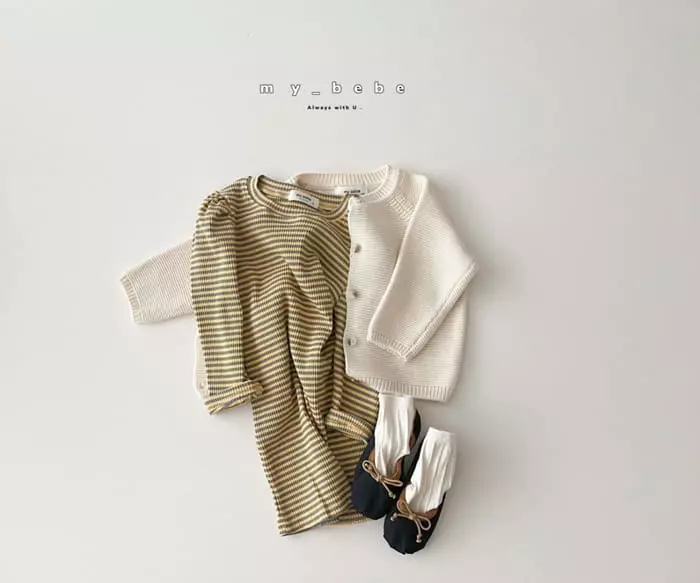 My Bebe - Korean Baby Fashion - #babyboutique - Puff Rib One-pice - 7