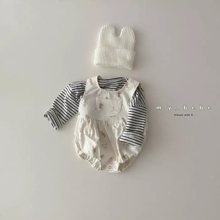 My Bebe - Korean Baby Fashion - #babyboutique - Pumpkin Pocket Bodysuti - 4