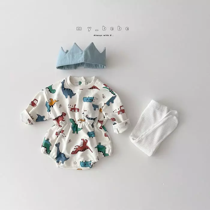 My Bebe - Korean Baby Fashion - #babyboutiqueclothing - Paint Banding Bodysuit - 2