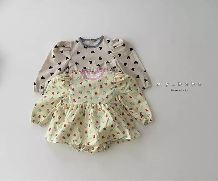 My Bebe - Korean Baby Fashion - #babyboutiqueclothing - Piping One-piece Bodysuit