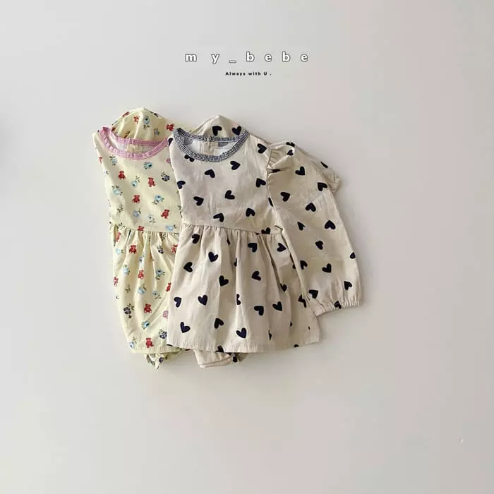 My Bebe - Korean Baby Fashion - #babyclothing - Piping One-piece Bodysuit - 2