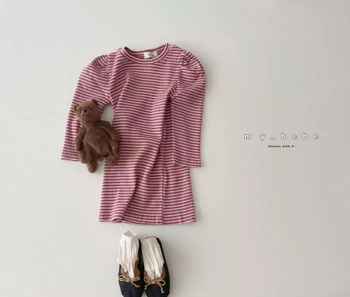 My Bebe - Korean Baby Fashion - #babyclothing - Puff Rib One-pice - 9