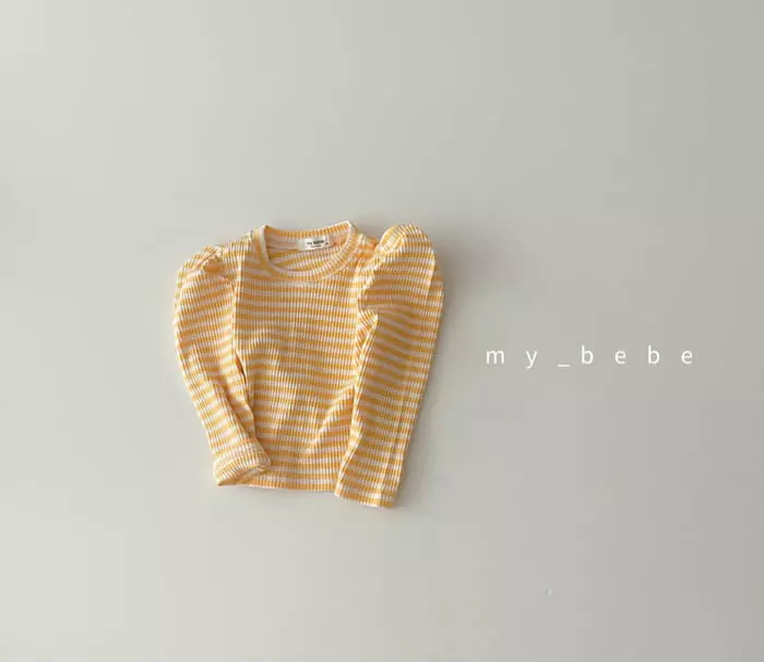 My Bebe - Korean Baby Fashion - #babyclothing - Puff Stripes Tee - 2