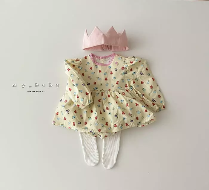 My Bebe - Korean Baby Fashion - #babyfashion - Piping One-piece Bodysuit - 3
