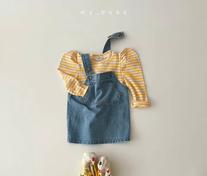 My Bebe - Korean Baby Fashion - #babyfashion - Puff Stripes Tee - 3