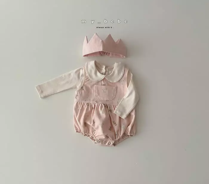 My Bebe - Korean Baby Fashion - #babygirlfashion - Pumpkin Pocket Bodysuti - 8