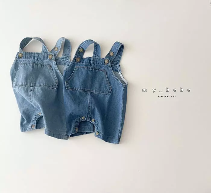My Bebe - Korean Baby Fashion - #babygirlfashion - Bebe Denim Dungarees - 2
