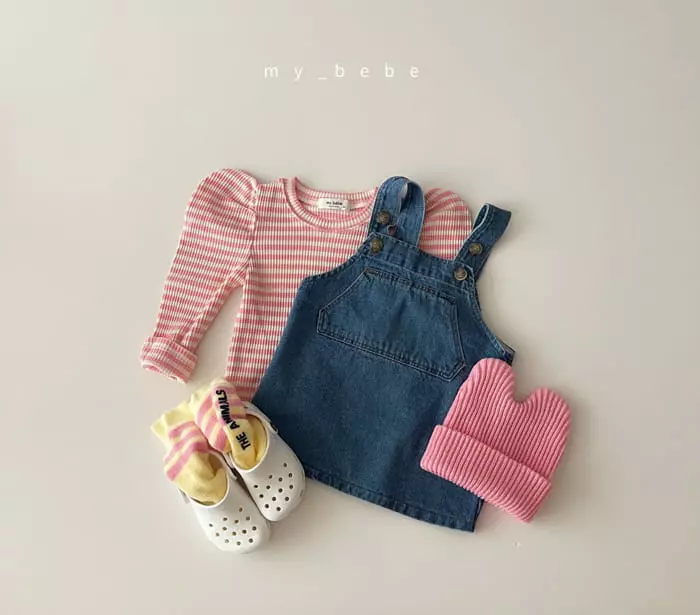 My Bebe - Korean Baby Fashion - #babylifestyle - Puff Stripes Tee - 6