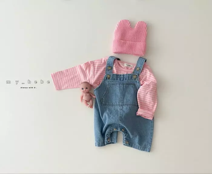 My Bebe - Korean Baby Fashion - #babylifestyle - Bebe Denim Dungarees - 4