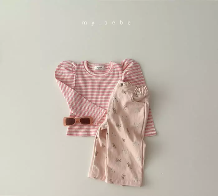 My Bebe - Korean Baby Fashion - #babyoninstagram - Puff Stripes Tee - 7