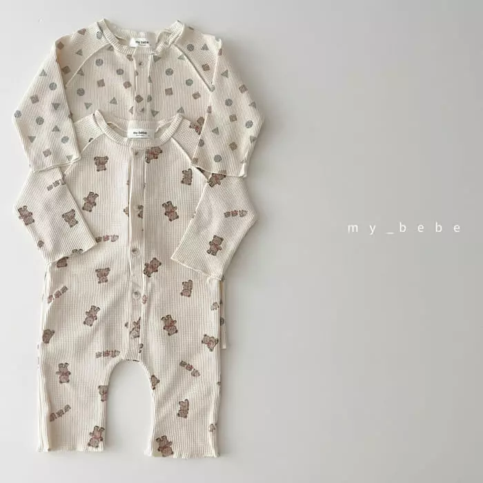 My Bebe - Korean Baby Fashion - #babyootd - Waffle Bodysuit - 12