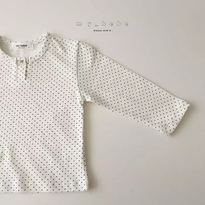 My Bebe - Korean Baby Fashion - #babyootd - bebe Dot Danjak Tee - 6