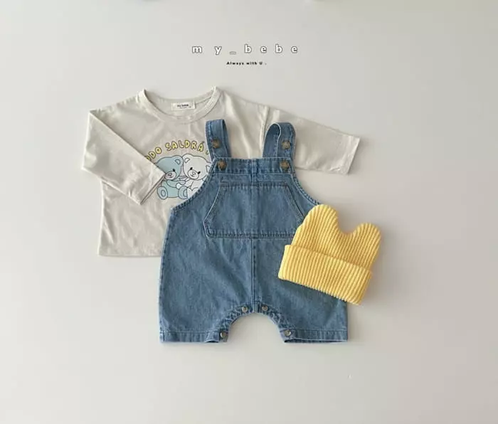 My Bebe - Korean Baby Fashion - #babyootd - Bebe Denim Dungarees - 5