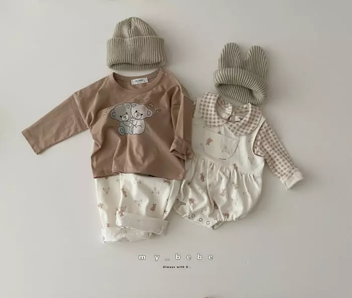 My Bebe - Korean Baby Fashion - #babyoutfit - Pumpkin Pocket Bodysuti - 12