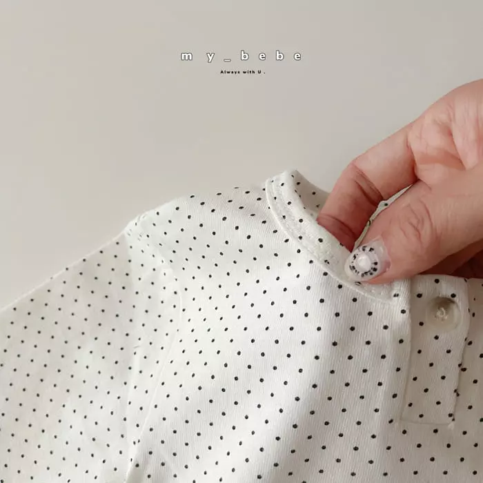 My Bebe - Korean Baby Fashion - #babyoutfit - bebe Dot Danjak Tee - 7