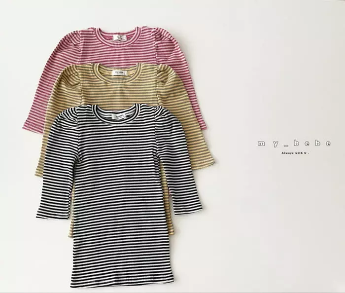 My Bebe - Korean Baby Fashion - #babyoutfit - Puff Rib One-pice