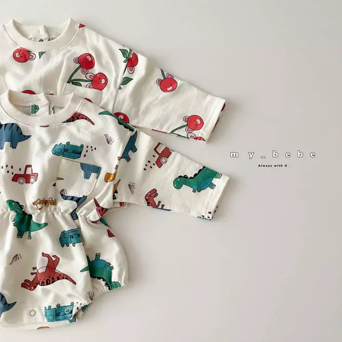 My Bebe - Korean Baby Fashion - #babywear - Paint Banding Bodysuit - 12