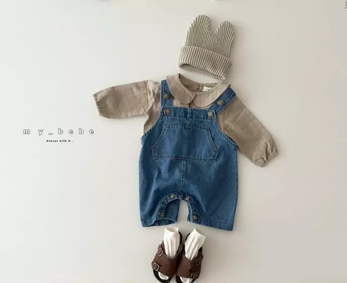 My Bebe - Korean Baby Fashion - #babywear - Bebe Denim Dungarees - 8