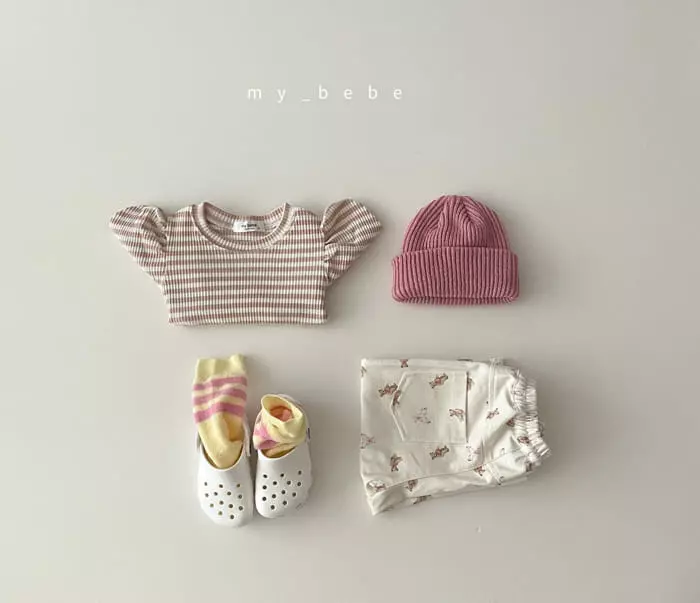 My Bebe - Korean Baby Fashion - #babywear - Puff Stripes Tee - 11